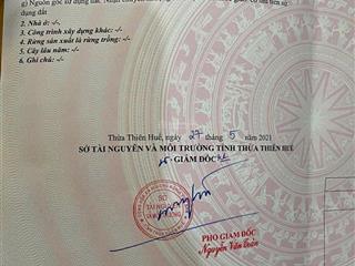 Bán lô đất ở đô thị kdc bắc hương sơ, tp huế  sổ đỏ chính chủ