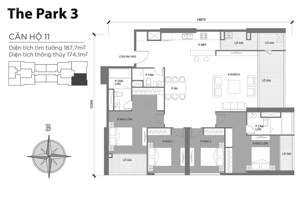 Vcp bán 4pn  188m2 park 3  shr  giá 29,5 tỷ
