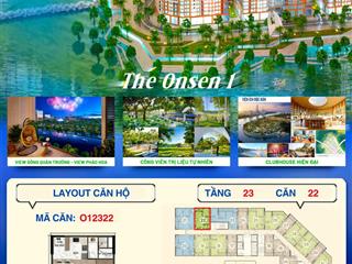 Căn 1pn+ 58,5m2 tầng 23 the onsen 1  charmora city  sun nha trang hỗ trợ vay ngân hàng