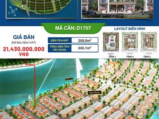Villa song lập cách công viên ben sông quán trường 50m chỉ 20,8 tỷ tại charmora city  sun nha tran