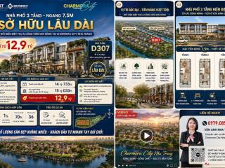 Nhà phố 3 tầng, ngang 7,5m, sở hữu lâu dài đối diện biệt thự và công viên ven sông tại charmora cit