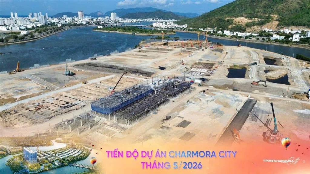 Căn townhouse ngang 9m, 2 mặt thoáng, đẹp dự án charmora city nha trang mặt đường d6 rộng 20m