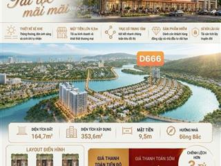 Căn nhà phố xẻ khe ngang 9,5m mặt tiền đường d6 rộng 20m charmora city nha trang giá cđt