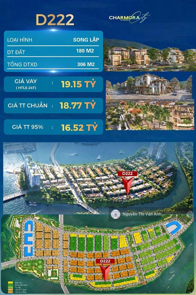 Villa song lập sát sông charmora city nha trang chỉ 18 tỷ 770tr sở hữu lâu dài