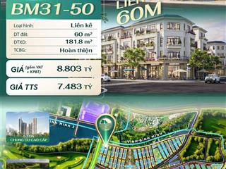 Siêu phẩm liền kề bm3150 bàn giao hoàn thiện chỉ cần 7.483 tỷ sở hữu ngay con gà đẻ trứng vàng!