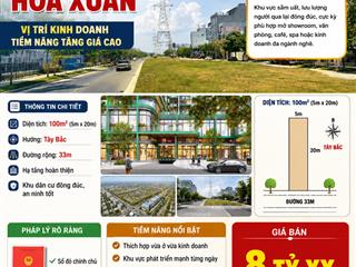 Chính chủ cần bán mặt tiền đường 40m 29/3 hòa xuân vị trí kinh doanh