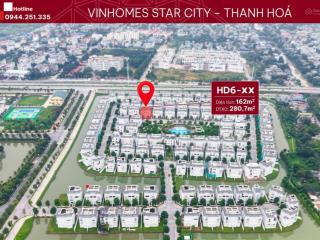Bán biệt thự song lập 162m2 đối diện vườn hoa phân khu hướng dương  vinhomes star city thanh hoá