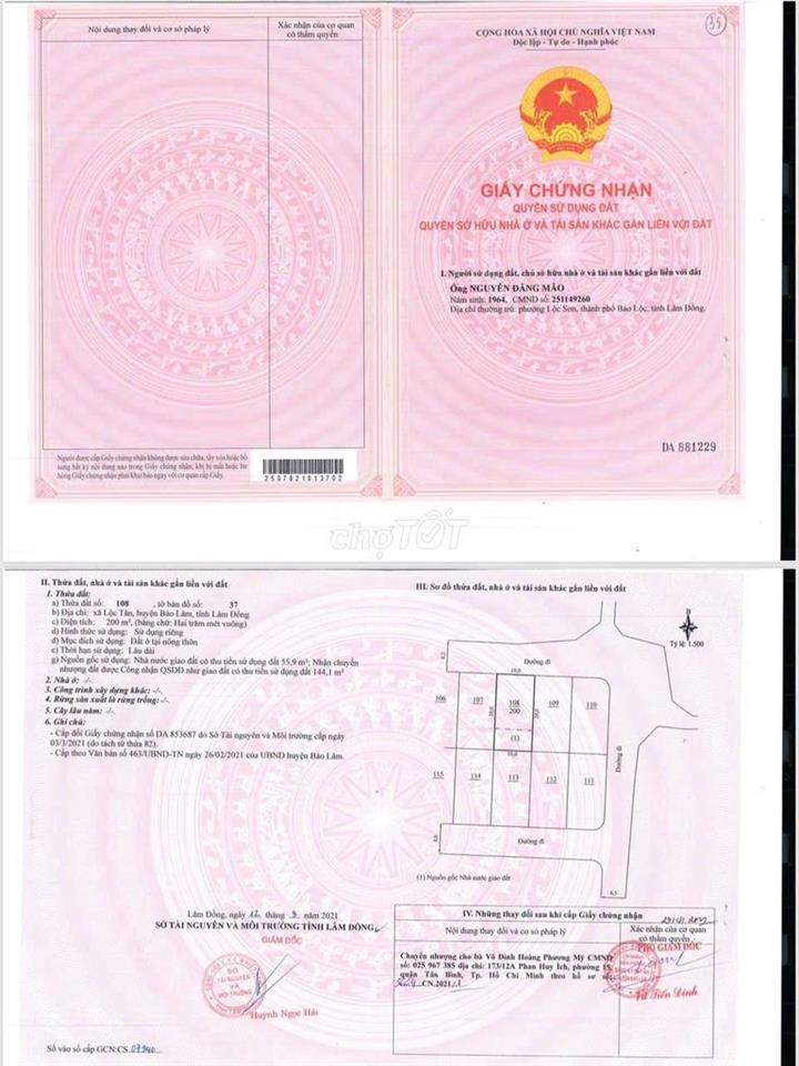 Bán đất Bảo Lộc