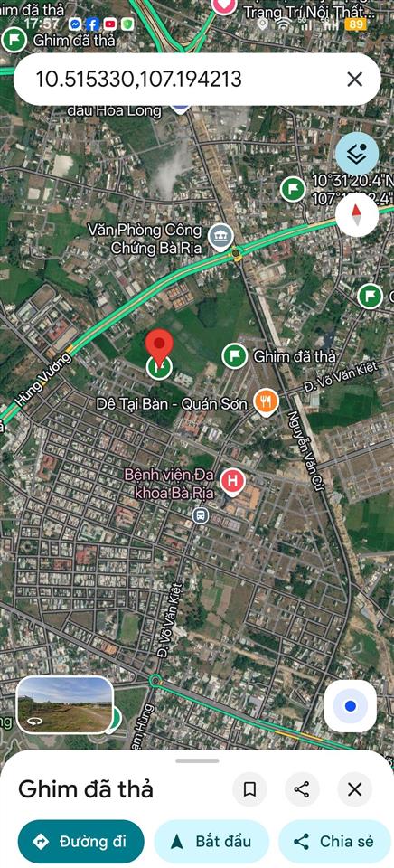 Bán đất đẹp trung tâm, đối diện bệnh viện bà rịa, 1,39 tỷ, 100m2, nhiều tiện ích