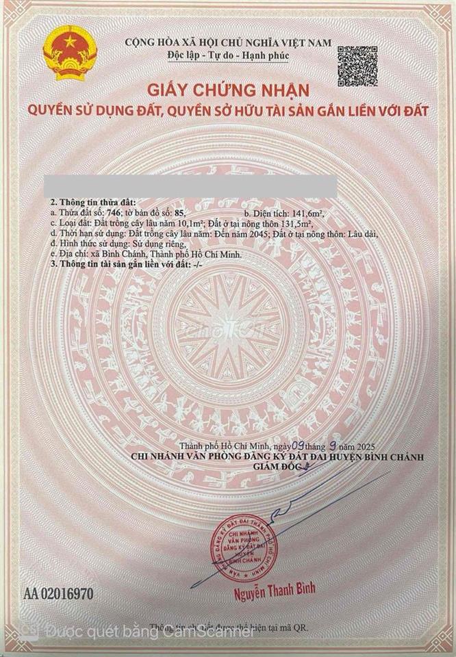Bán 160m đất ở hẻm ô tô cách đường 2-3-4 200 m giá 2tỷ tl nhẹ