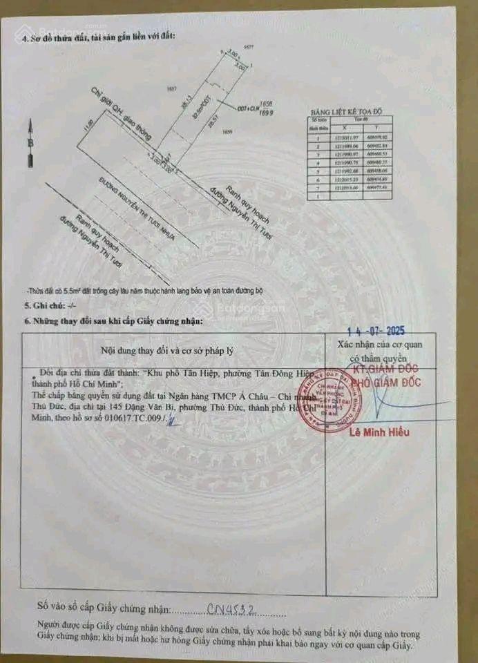 Bán lô đất đẹp 155m2 ngang 5.6m nỡ hậu mặt tiền đường kinh doanh nguyễn thị tươi giá tốt