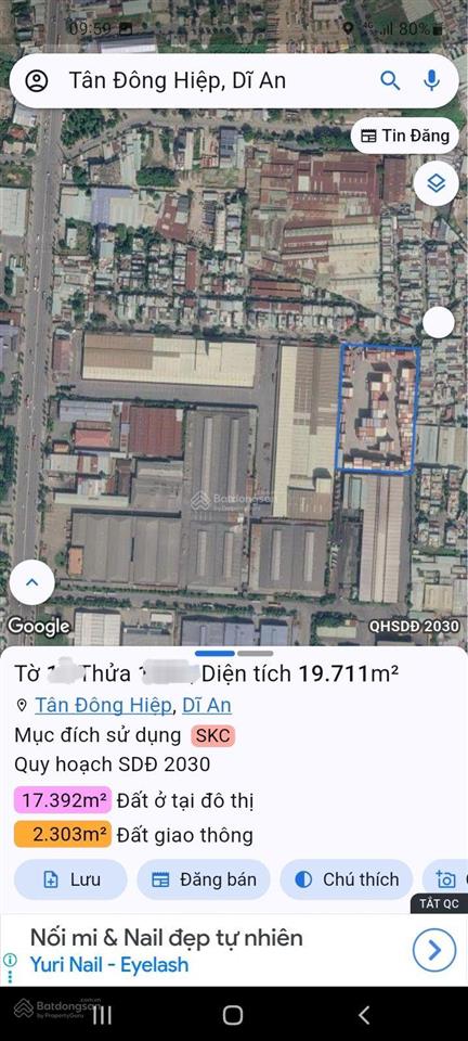 Chuyển nhượng quỹ đất đẹp 19711m2 góc 2mt trung tâm tp dĩ an. đang có hđ thuê 750tr/tháng