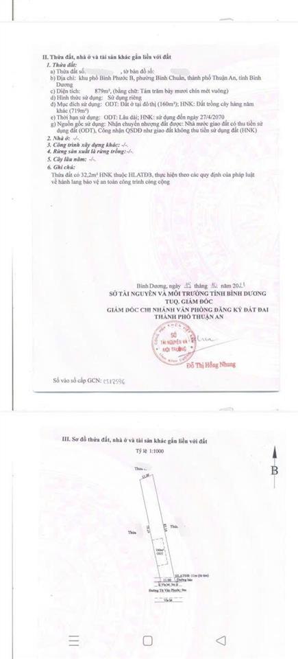 Bán lô đất đẹp 879m2 ngang 11m mặt tiền đường an phú 35 giao với lê thị trung giá tốt