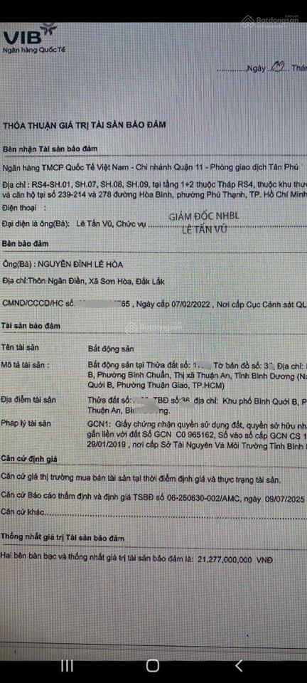 Bán lô đất 1191m2 ngang 10m mặt tiền dt743 bình chuẩn giá thấp hơn thẩm định bank 15%