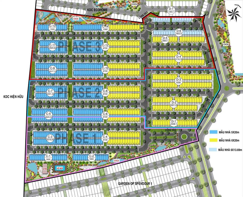 Bán nha 4pn, 3wc, 100m2 tại ecolakes mỹ phước, bến cát, bình dương