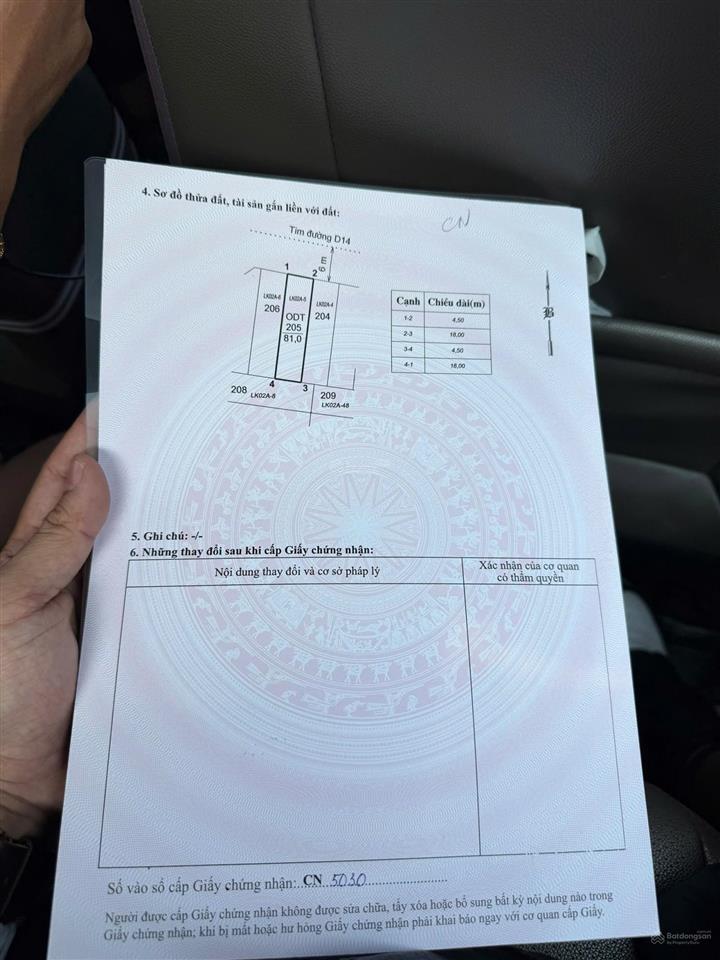Kẹt tiền trả nợ ngân hàng cần bán gấp lô đất đẹp không lỗi phong thủy giá thanh lý giá tốt khu vực.