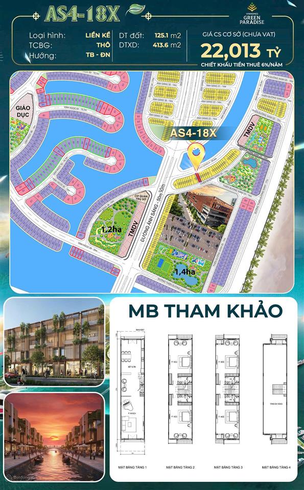 Bán nhà phố as4 vinhomes cần giờ shophouse 2 mặt đường view sông công viên rõ ràng tiền thuê