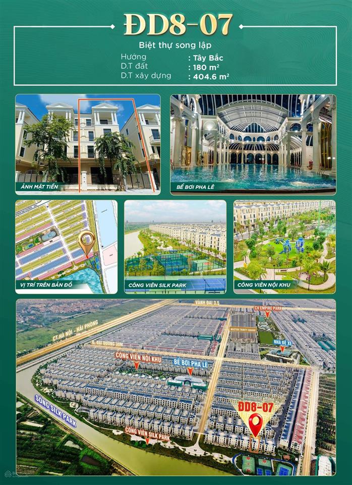 Bán gấp biệt thự song lập đẹp nổi bật view sông đảo dừa 8 đd807 giá 26 tỷ 180m2