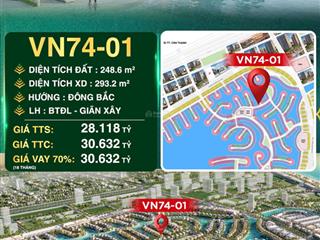 Biệt thự đơn lập góc giá hời vinhomes green paradise cần giờ 2x tỷ sông sau nhà