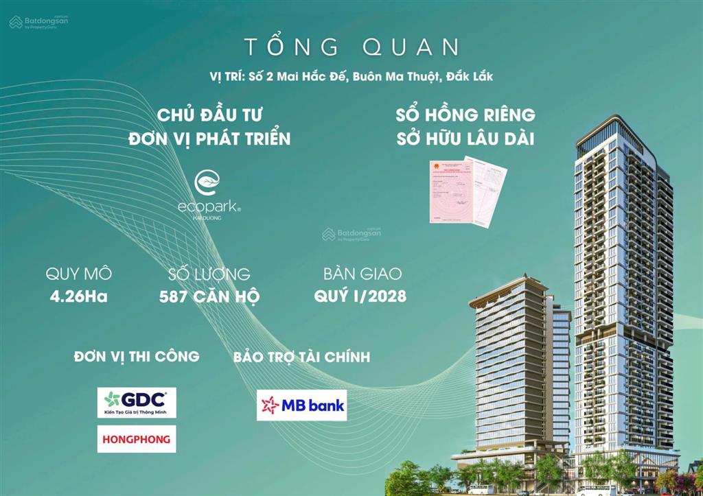 Chung cư cao cấp eco palace  thanh toán 25% (ngân hàng miễn lãi 18 tháng)  giá gốc cđt eco park
