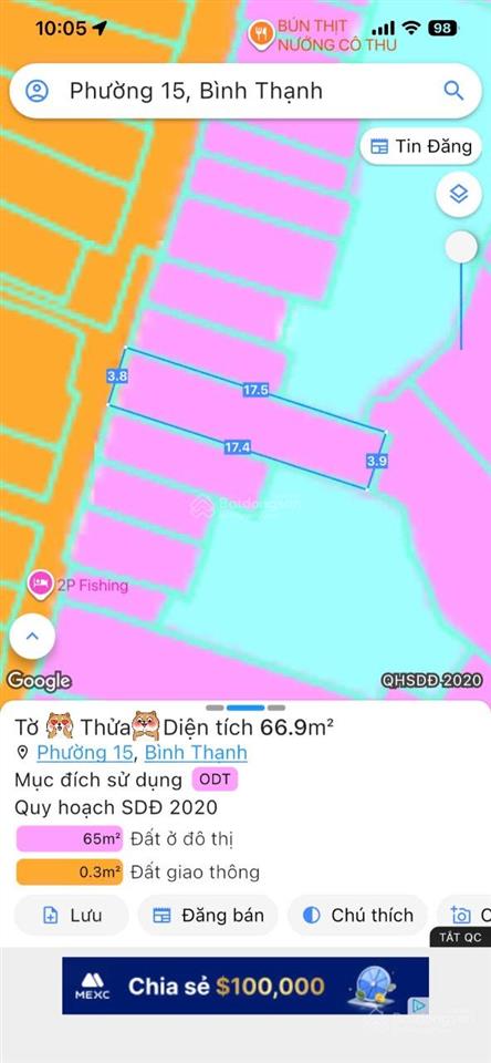Nhà điện biên phủ, p. 15 bình thạnh | 67m2 3.8x17.5 nở hậu 3.9m | trệt lầu | 2pn 2wc | 6.8tỷ (bl)