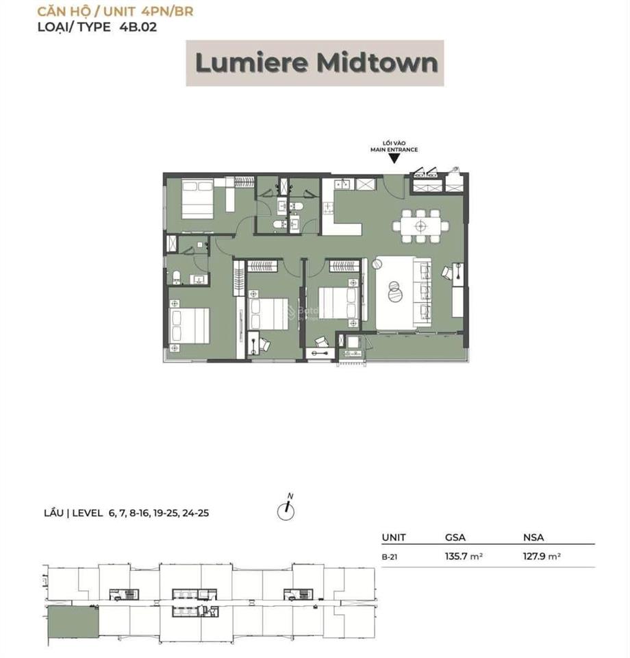 Bán căn hộ lumière midtown tòa a giá 25 tỷ tại the global city