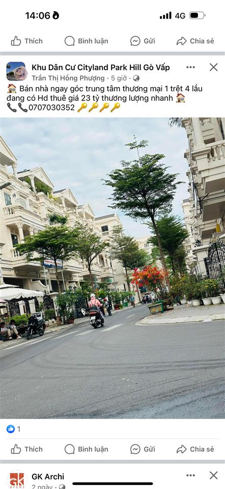 Bán nhà phố thương mại tại cityland park hills giá 24.5 tỷ