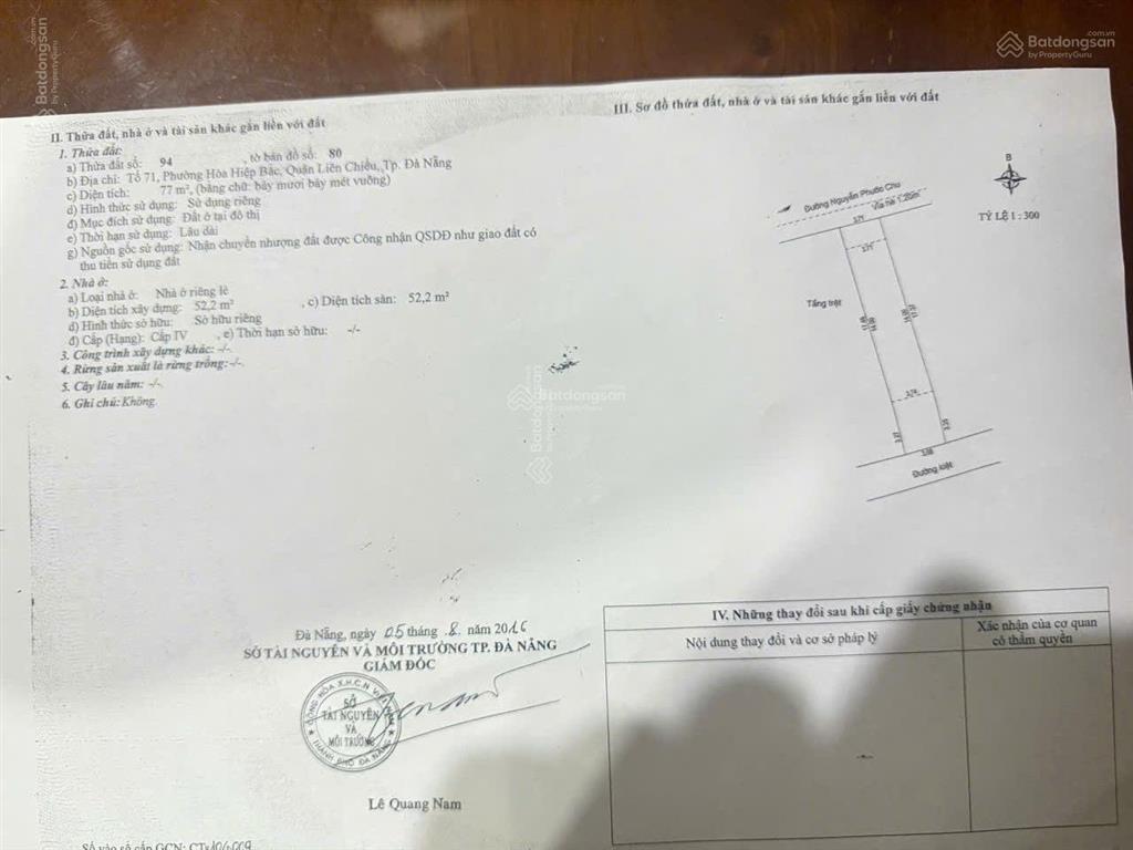 Bán nhà mặt tiền đường nguyễn phước chu, sát biển, ngay cạnh phường hải vân  trung tâm hành chính