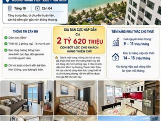 Duy nhất trong hôm nay chỉ 2.620 tỷ cơ hội sở hữu căn 2pn view xéo biển hướng đông nam  bđs lê tài