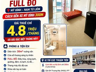 Chỉ còn duy nhất chung cư mini mỹ đình, diện tích 30m2 cách bến xe mỹ đình 300m full đồ