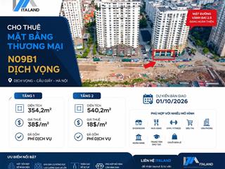 Cho thuê mặt bằng thương mại n09b1 dịch vọng cầu giấy