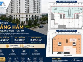 Cho thuê tầng hầm 2.000m² ecolake view đại từ giá chỉ 8 usd/m²/tháng