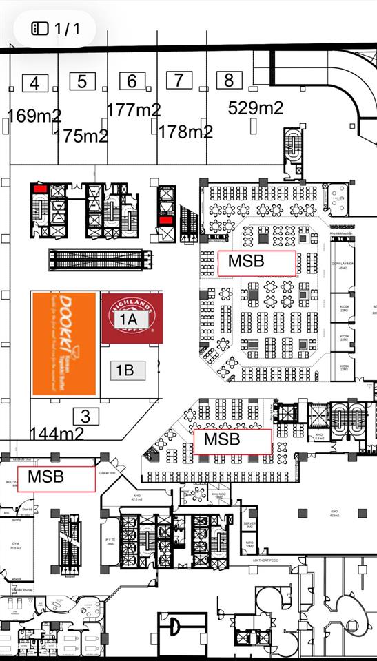 Cho thuê mặt bằng thương mại tầng hầm b1 rox tower 54a nguyễn chí thanh diện tích 560m2