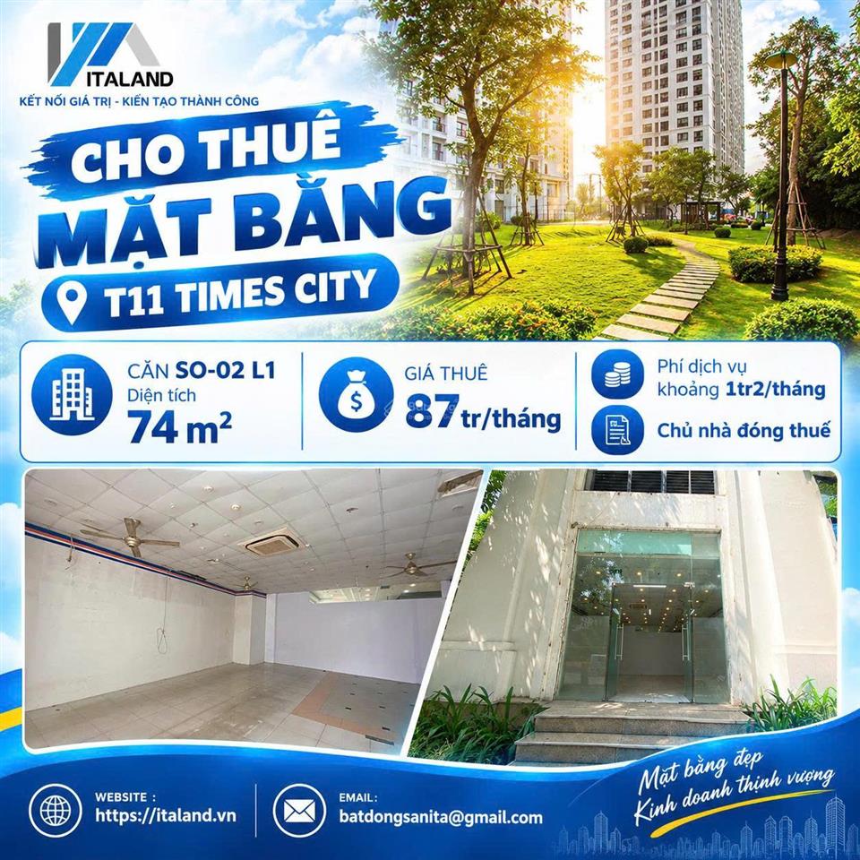 Cho thuê mặt bằng kinh doanh tại t11 times city