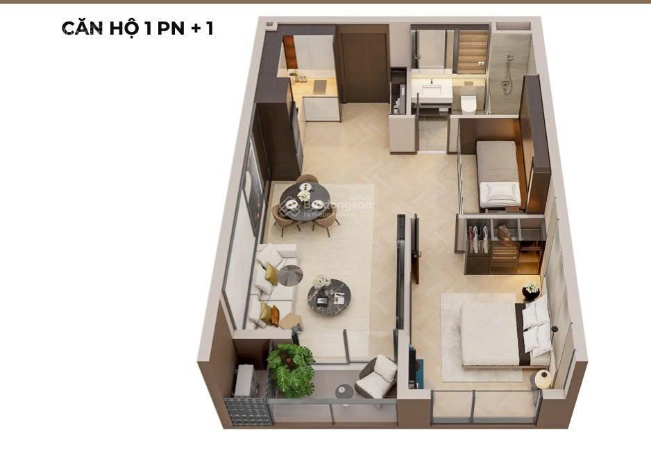 Chính chủ cần bán căn 1pn+1 57,5m2 bằng giá hợp đồng. căn hộ tầng trung, hướng mát, view nội khu