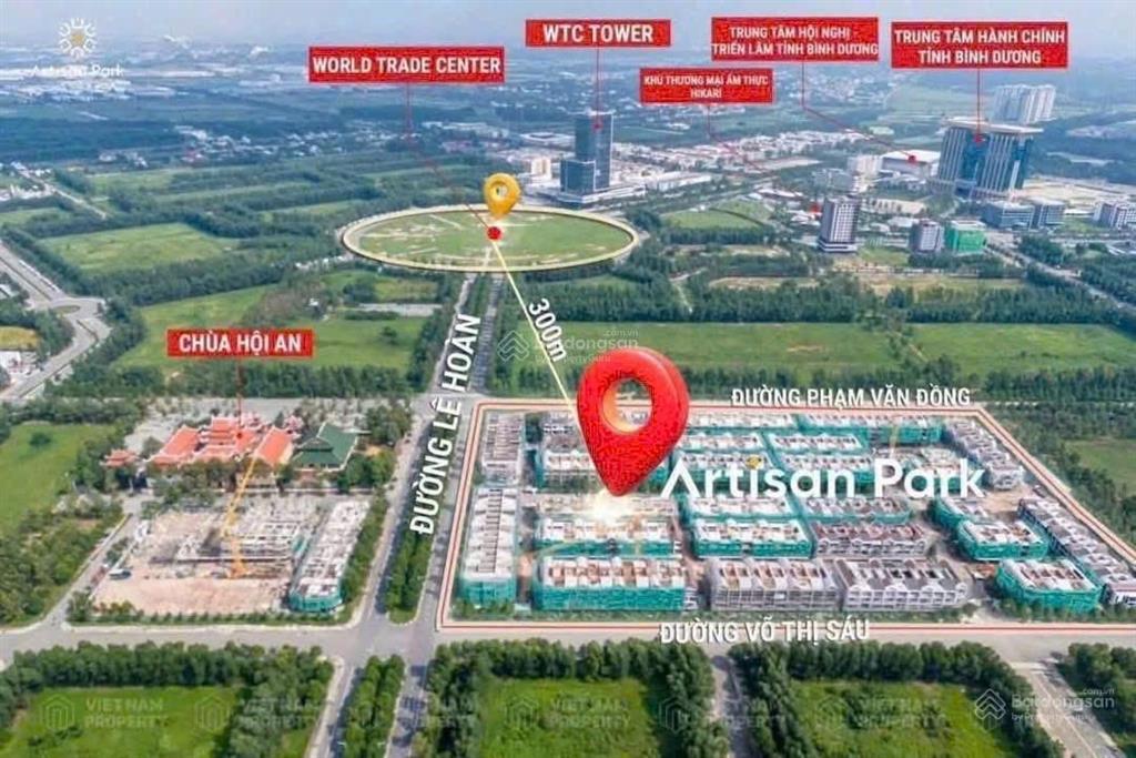 Bán nhà phố hai mặt tiền, 1t3l, ngay vòng xoay wtc tp mới bình dương