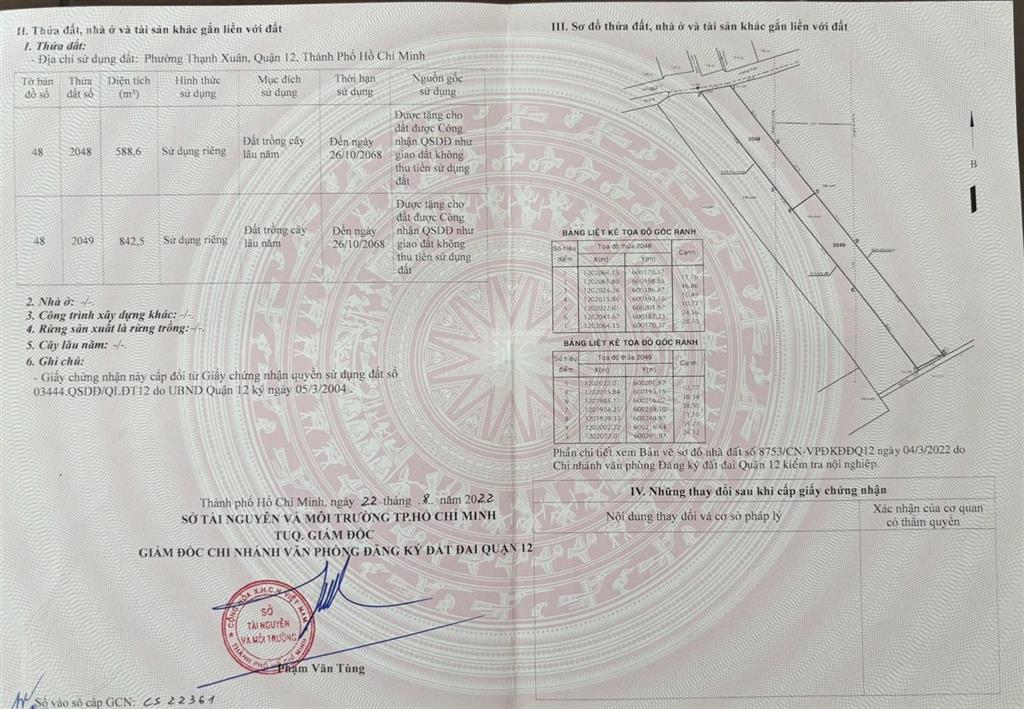 Chính chủ bán đất thừa kế, chưa qua đầu tư phường thanh xuân, quận 12, hcm