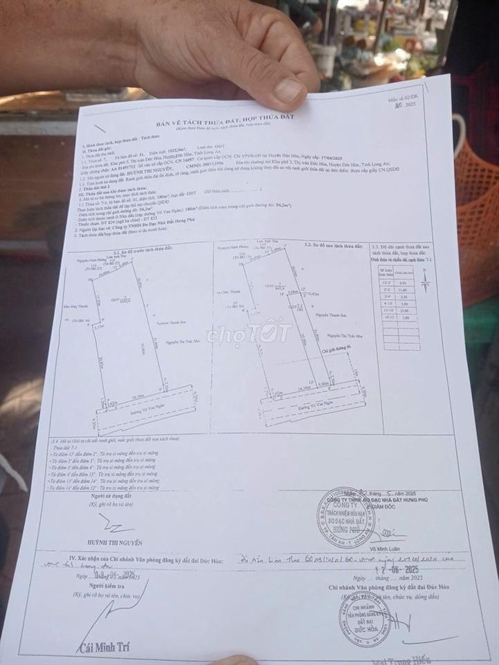 Cần bán miếng đất MT đường Võ Văn Ngân - Thị trấn Đức Hòa 