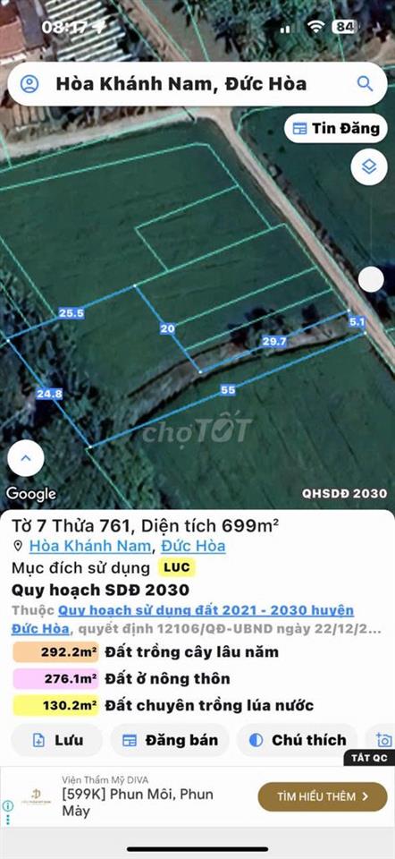 Bán gấp 699m2 đất cất nhà vườn
