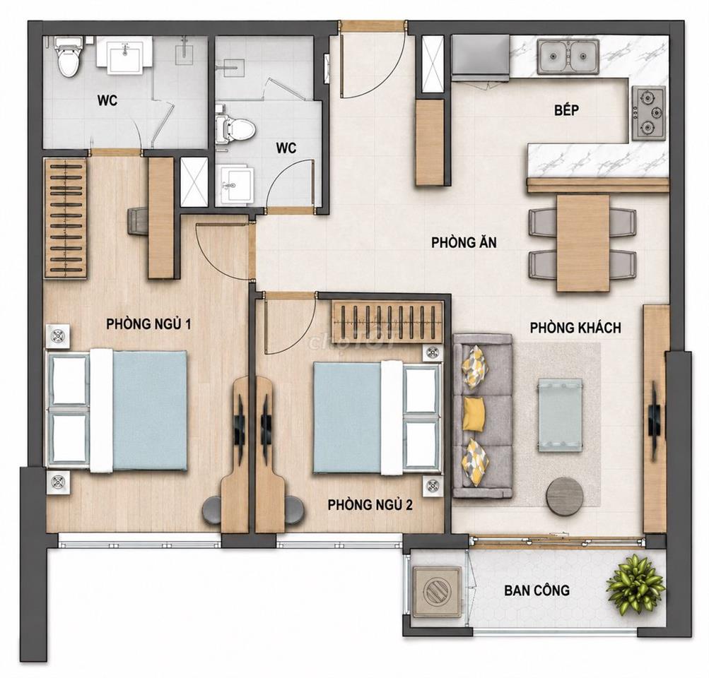 Bán 2PN Victoria Village 70m² Lầu Cao View Sông Chỉ 6,27 Tỷ Nhận Nhà