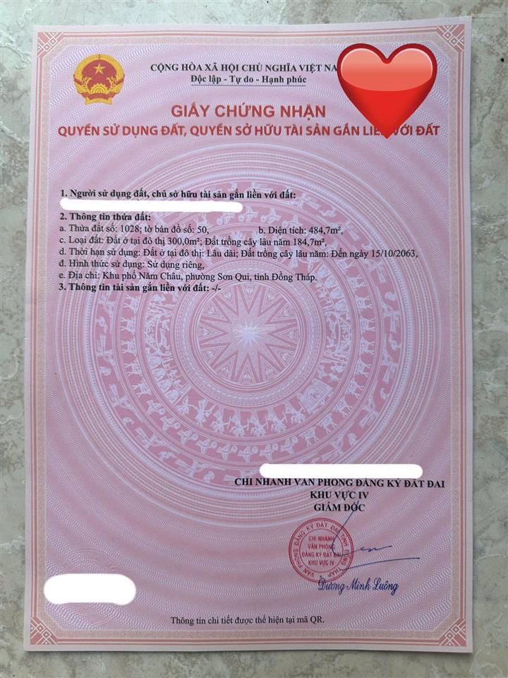 300mv đất ở tại đô thị + 180mv vườn cách ql 50 chỉ 150m cần bán gấp .