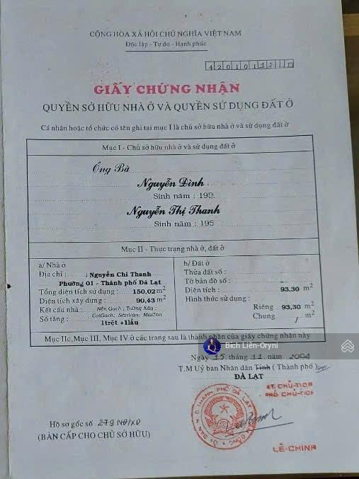Giảm giá cần bán nhà đất 2 mặt tiền nguyễn chí thanh, đi bộ ra chợ đà lạt 5 phút