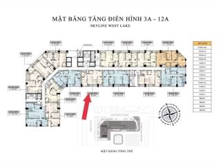 Chính chủ cần chuyển nhượng căn 2 phòng ngủ 92m2, tầng đẹp dự án skyline võ chí công