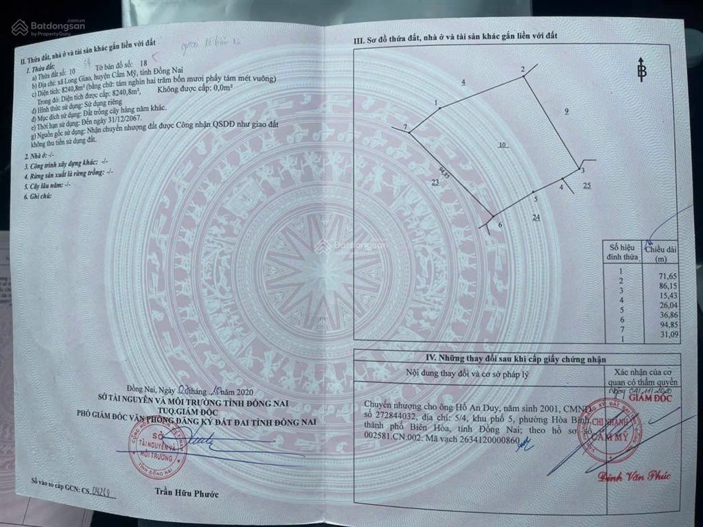 Siêu phẩm đầu tư 2,2 héc  ta long giao bán đúng giá đền bù chỉ 8 tỷ