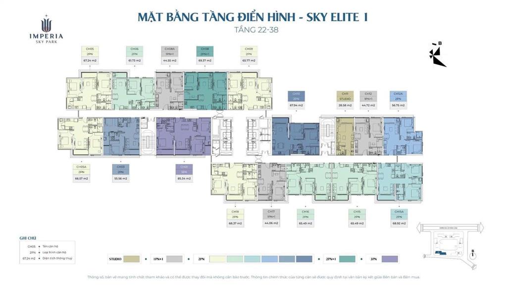 Bán căn 45m²  sky2 imperia sky park  nam an khánh ( 0962 991 ***)