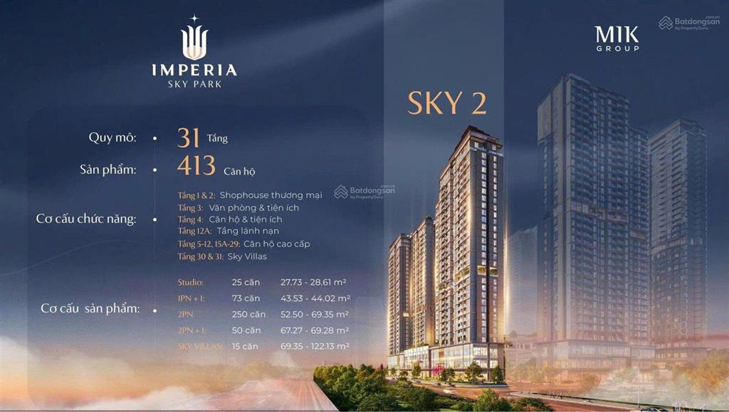 Bán căn 45m²  sky2 imperia sky park  nam an khánh ( 0962 991 ***)