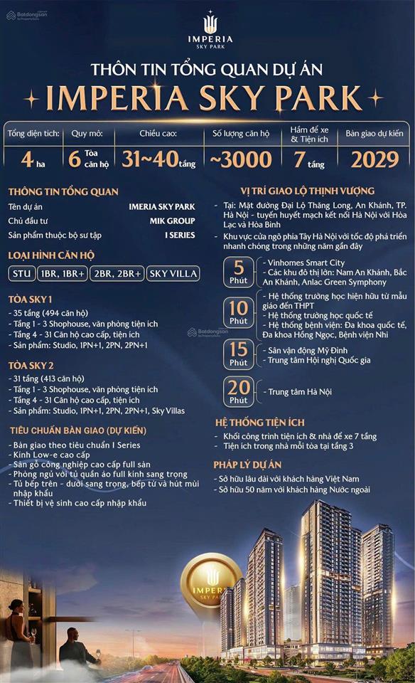 Bán căn 45m²  sky2 imperia sky park  nam an khánh ( 0962 991 ***)