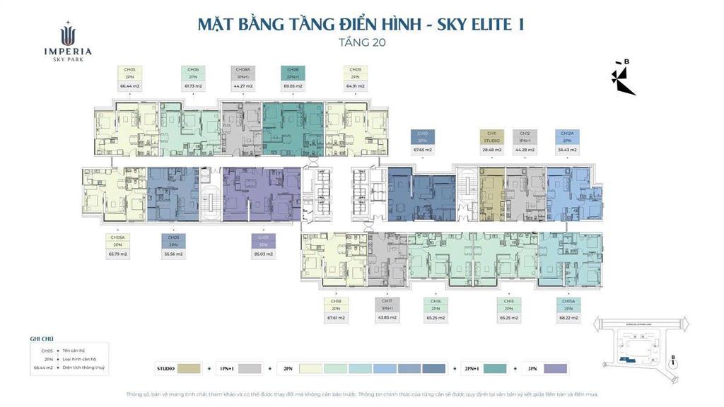Bán căn 45m²  sky2 imperia sky park  nam an khánh ( 0962 991 ***)