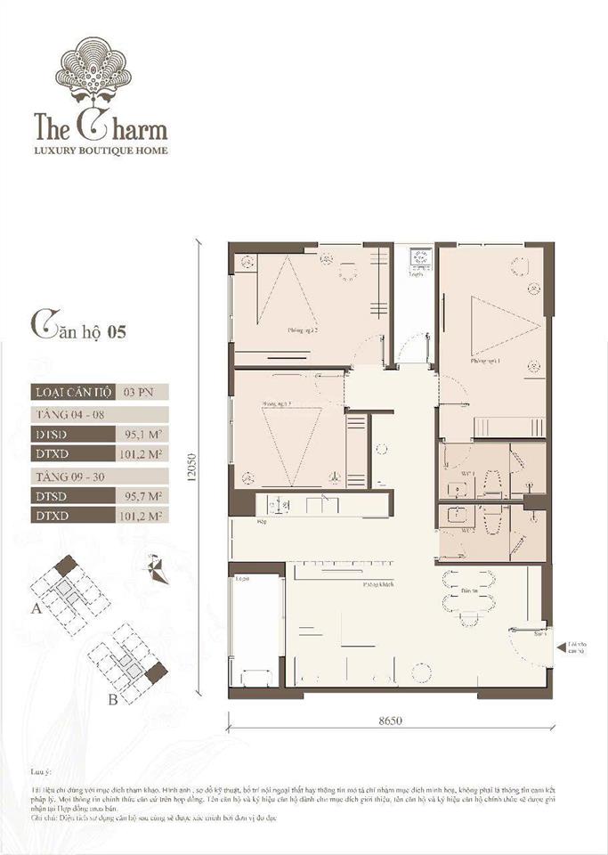 Chính chủ bán căn view công viên 2pn 72m2 the charm an hưng (  0962 991 ***)