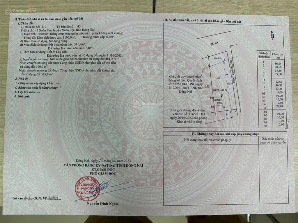 Bán đất mặt tiền ql1a xuân phú, đồng nai, diện tích lớn 3.200m2 thích hợp xây xưởng, siêu thị